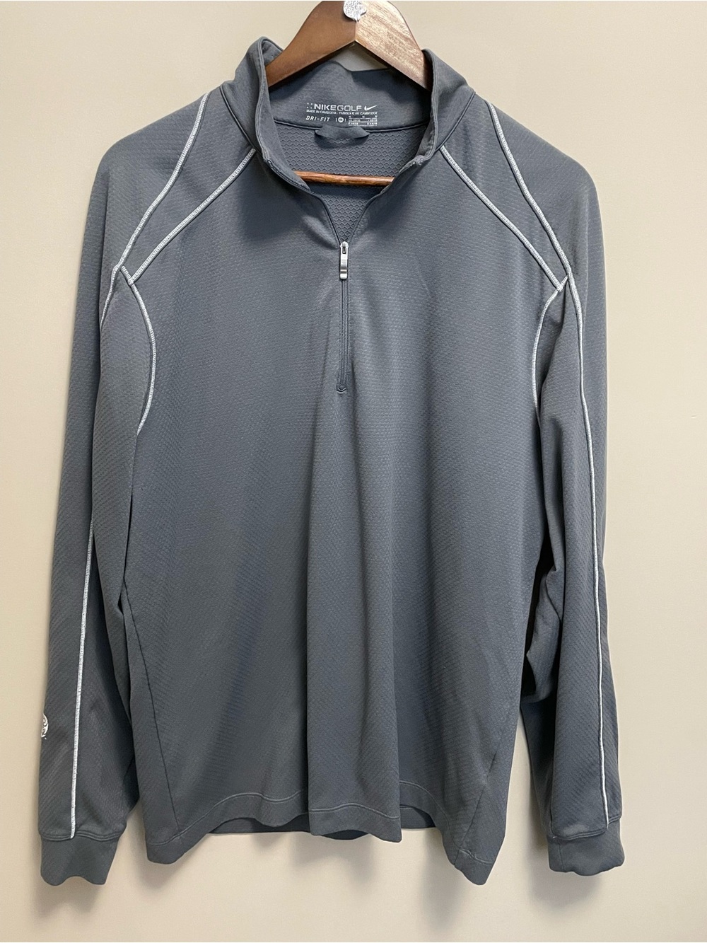Nike Golf Dri-Fit Charcoal Gray 1/4 Zip Performance Jacket Men’s Medium